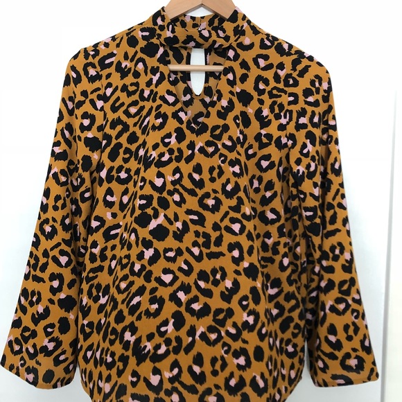 NWT Jacqueline de Yong Leopard Print Blouse - Picture 3 of 4
